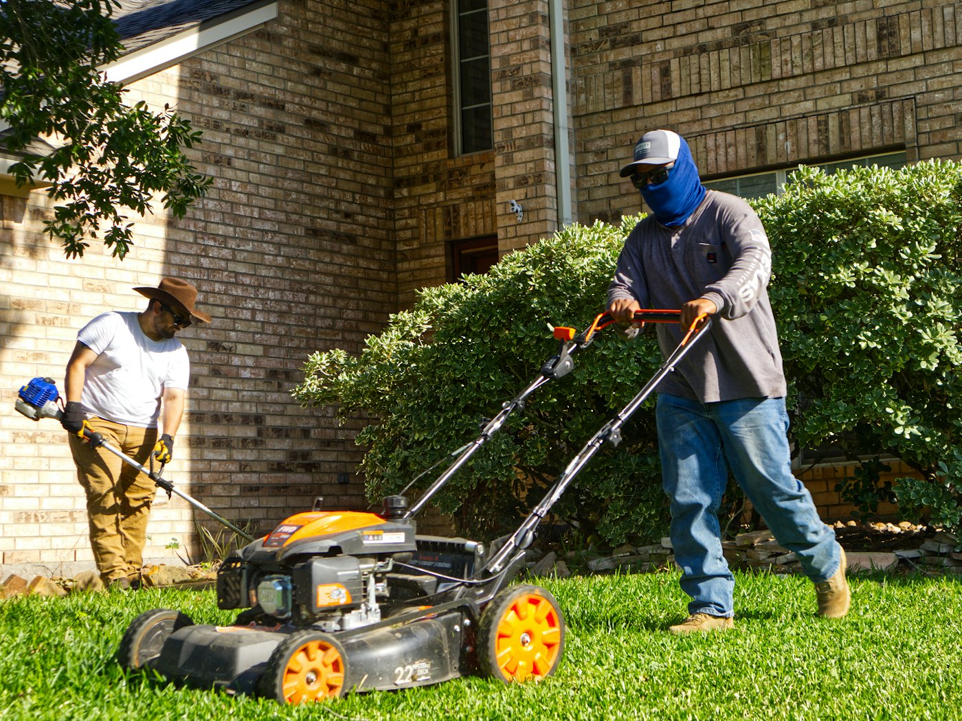 Landscaping business at work